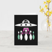 ボーリングピン取り外しエイリアンUfo -おもしろいエイリアンInv カード (黄色い花)