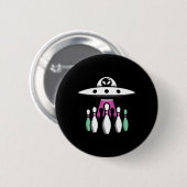 ボーリングピン取り外しエイリアンUfo -おもしろいエイリアンInv 缶バッジ (正面&裏面)