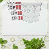 ボーリングピン泣き叫びタオル漫画 キッチンタオル (折り畳み)