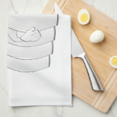 ボーリングピン泣き叫びタオル漫画 キッチンタオル (四つ折り)