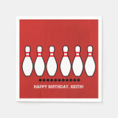 ボーリングピン誕生日パーティー スタンダードカクテルナプキン (正面)