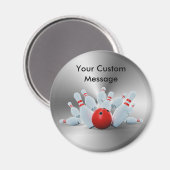 ボーリングピン10ピンボウリングボールカスタム マグネット (正面/裏面)