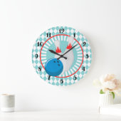 ボーリングピン – ボーリングボール – かわいいスポーツ ラージ壁時計 (ホーム)