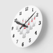 ボーリングピン:壁時計 ラウンド壁時計 (傾斜)