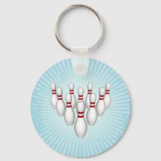 ボーリングピン： 3Dモデル：キーチェーン キーホルダー (正面)
