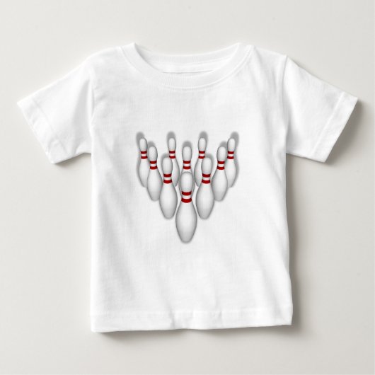 ボーリングピン：3Dモデル： ベビーTシャツ (正面)