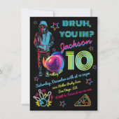 ボーリングブルネオンボーリング誕生日 招待状 (正面)