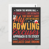 ボーリングプレーヤーがおもしろいボウリングをする人、 クリケットの投手スポーツ ポストカード (正面/裏面)