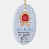 ボーリングベビー – 男の子の発表キープサケ セラミックオーナメント (右)