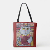 ボーリングペットフォークアートおもしろいかわいいスポーツ絵を描ズ トートバッグ (裏面)