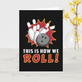 ボーリングボウリングをする人、 クリケットの投手ストライクスポーツチームのボウルおもしろいギフト カード (黄色い花)