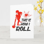 ボーリングボウリングボールことわざボウリングをする人、 クリケットの投手ギフト カード (黄色い花)