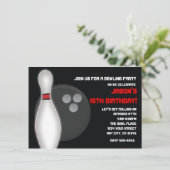 ボーリングボウル誕生日パーティー招待少年または女の子 招待状 (スタンド正面)