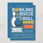 ボーリングボッチェチームコミュニティチャーチビジネスイベント 招待状 (正面/裏面)