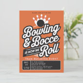 ボーリングボッチェチーム建物教会ビジネスオレンジ 招待状 (スタンド正面)