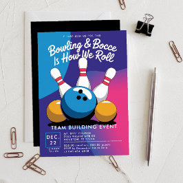 ボーリングボッチェチーム建物教会ビジネスブライト 招待状