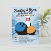 ボーリングボッチェチーム建物教会ビジネスブルー 招待状 (スタンド正面)