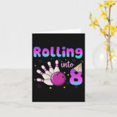 ボーリングボーイガール転が誕生日の8日におもしろい入る カード (黄色い花)