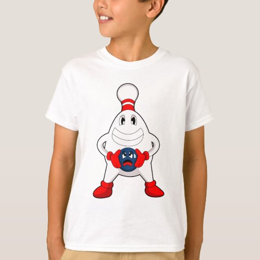 ボーリングボーリングピンボーリングボール Tシャツ (正面)
