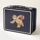 ボーリングボールでボーリングを投げる メタルランチボックス (裏面)