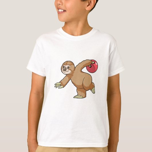 ボーリングボールでボーリングを投げる Tシャツ (正面)