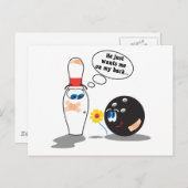 ボーリングボールとピンは私の背中を望んでいる ポストカード (正面/裏面)