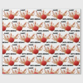 ボーリングボールとピンストライク！名前の追加誕生日 ラッピングペーパー (フラット)