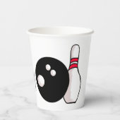 ボーリングボールとピン紙カップ 紙コップ (裏面)