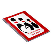 ボーリングボールとピン赤と黒 ノートブック (右側)