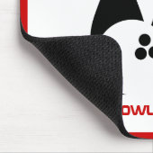 ボーリングボールとピン赤と黒 マウスパッド (コーナー)