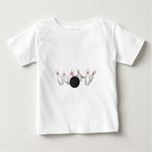  ボーリングボールとピン：3Dモデル： ベビーTシャツ