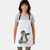 ボーリングボールとボーリングのペンギン エプロン (インサイチュ)
