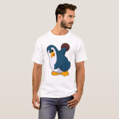 ボーリングボールとボーリングのペンギン Tシャツ (正面フル)