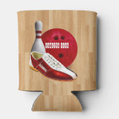 ボーリングボールシューズ及びその名前をカスタムする付きピン 缶クーラー (裏面)