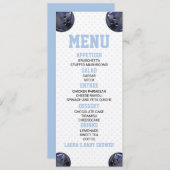 ボーリングボールスポーツブルーベビーシャワー食品 メニュー (正面/裏面)