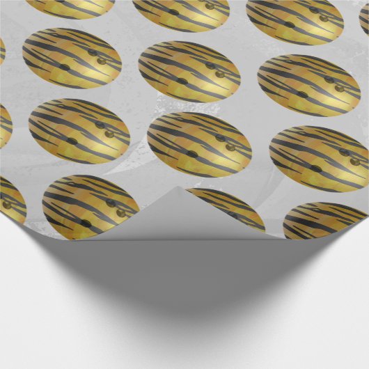 ボーリングボールタイガーイエロー ラッピングペーパー (角)
