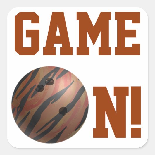 ボーリングボールタイガーオレンジ スクエアシール (正面)