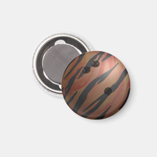 ボーリングボールタイガーオレンジ マグネット (正面/裏面)