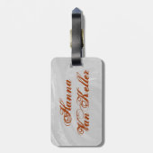 ボーリングボールタイガーオレンジ ラゲッジタグ (裏面縦)