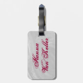 ボーリングボールピンク ラゲッジタグ (裏面縦)