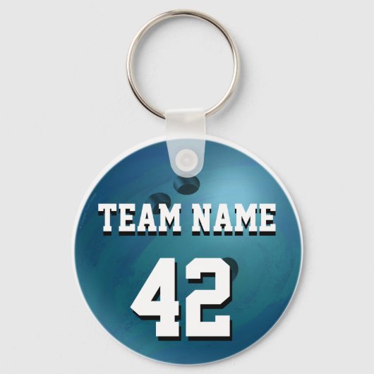 ボーリングボールブルー キーホルダー (正面)