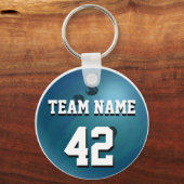 ボーリングボールブルー キーホルダー (正面)