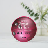 ボーリングボールラウンドレッドバースデーパーティーの招待 招待状 (スタンド正面)