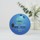 ボーリングボールラウンド誕生日パーティーの招待 招待状 (スタンド正面)