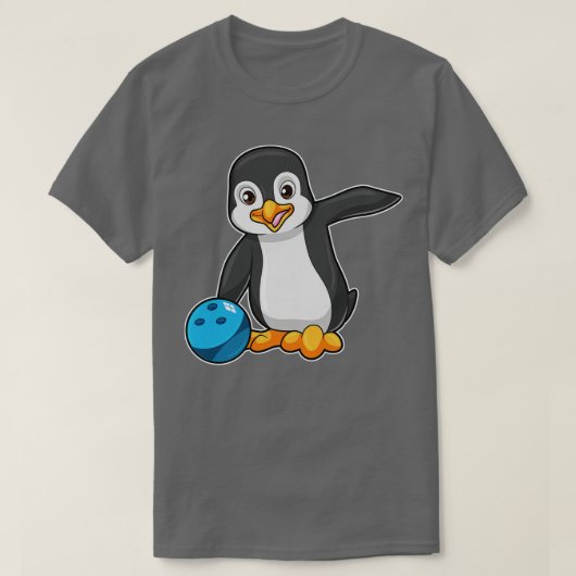 ボーリングボール付きボーリングのペンギン2 Tシャツ (デザイン正面)