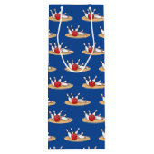 ボーリングボール打撃スキットルパターン ワインギフトバッグ (裏面)