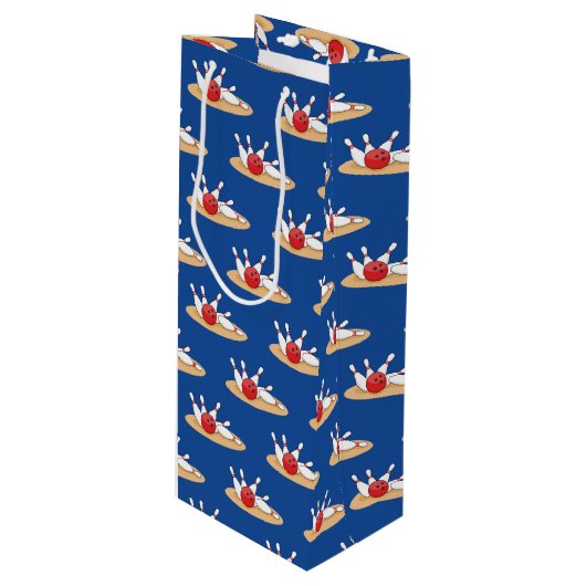 ボーリングボール打撃スキットルパターン ワインギフトバッグ (正面アングル)