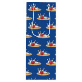 ボーリングボール打撃スキットルパターン ワインギフトバッグ (正面)