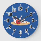 ボーリングボール打撃スキットル ラージ壁時計 (正面)