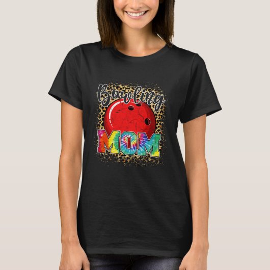 ボーリングママヒョウ印刷マザーズデイスポーツ Tシャツ (正面)